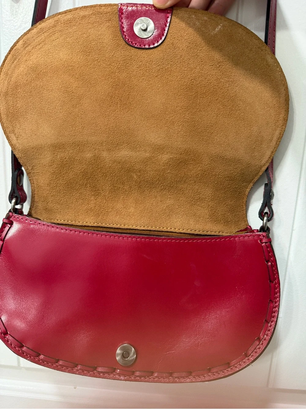 Patricia Nash Red Embossed Leather Lydie Crossbody